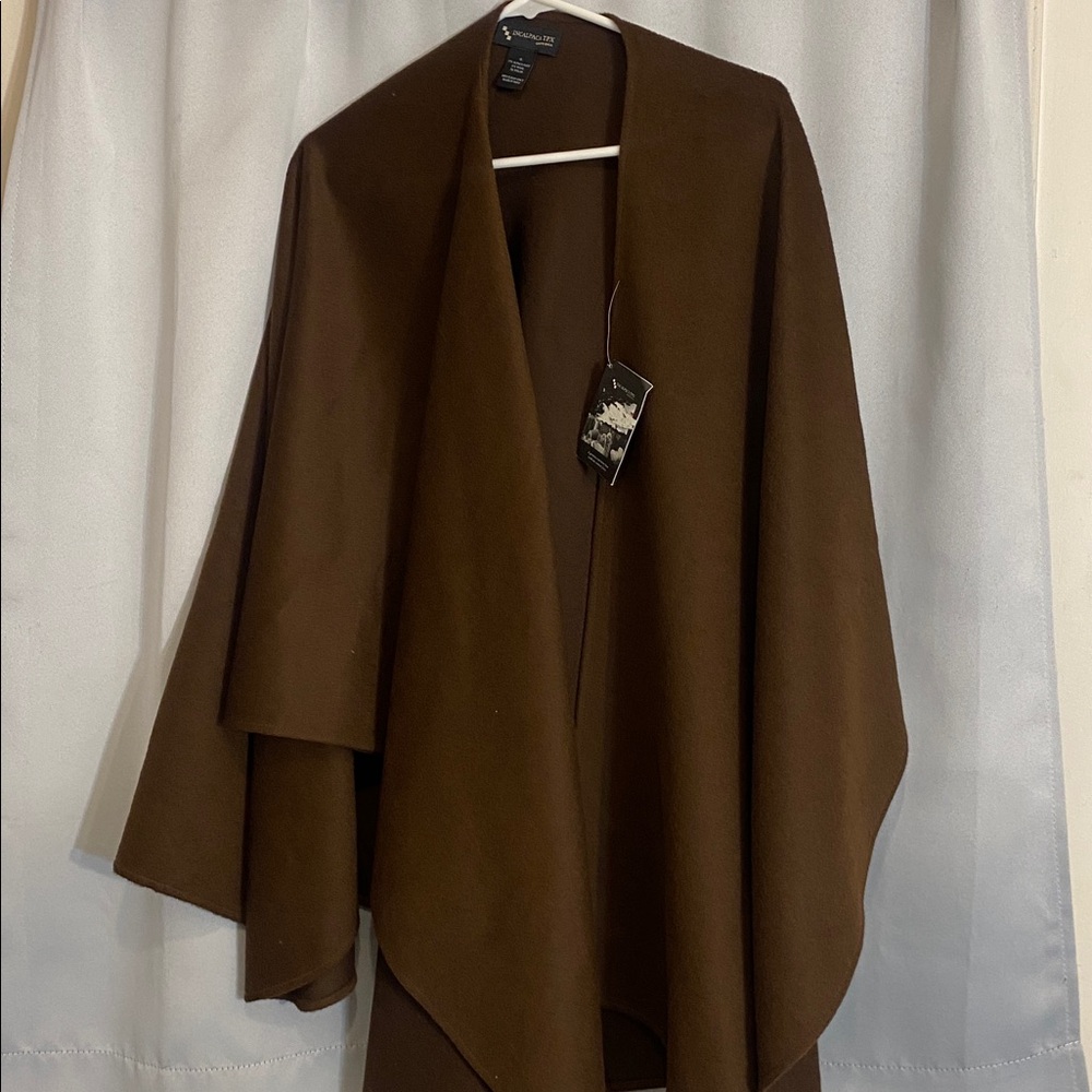 NWT INCALPACA TPX Grupo  Inca Rich Brown Baby Alpaca Wool Blend Wrap